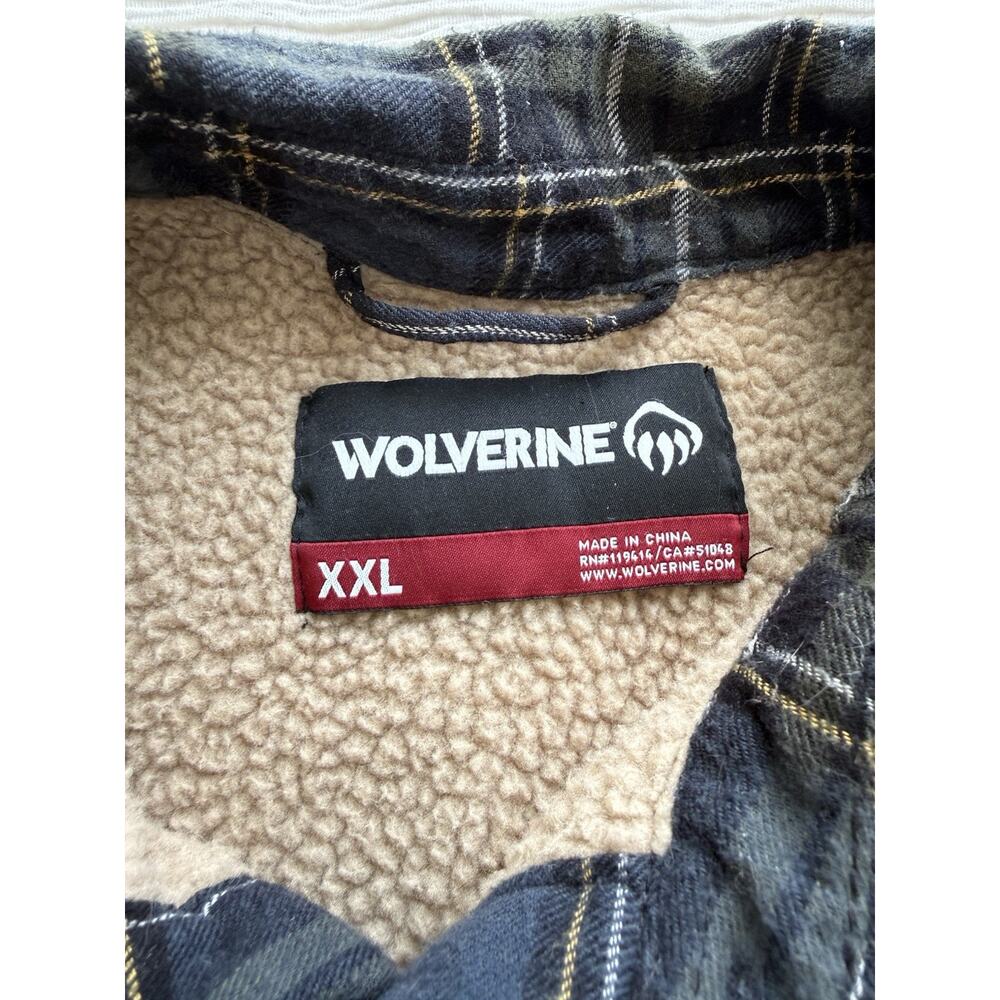 Wolverine Men's Big & Tall Plaid Shacket Long Sleeve JacketButton-Up 2XL Pockets - Picture 4 of 5